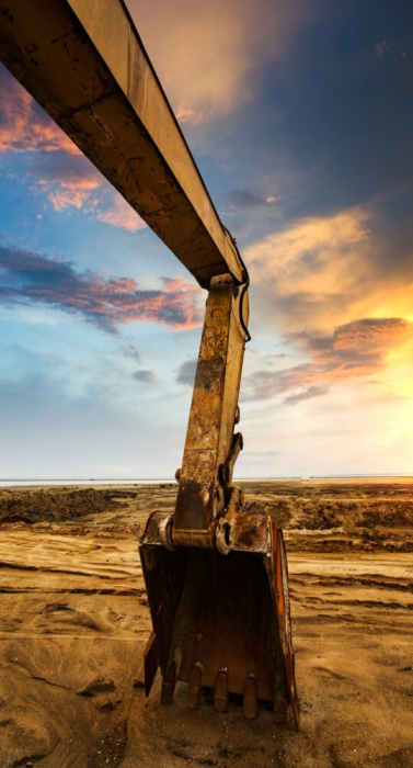 Excavator parked at the site